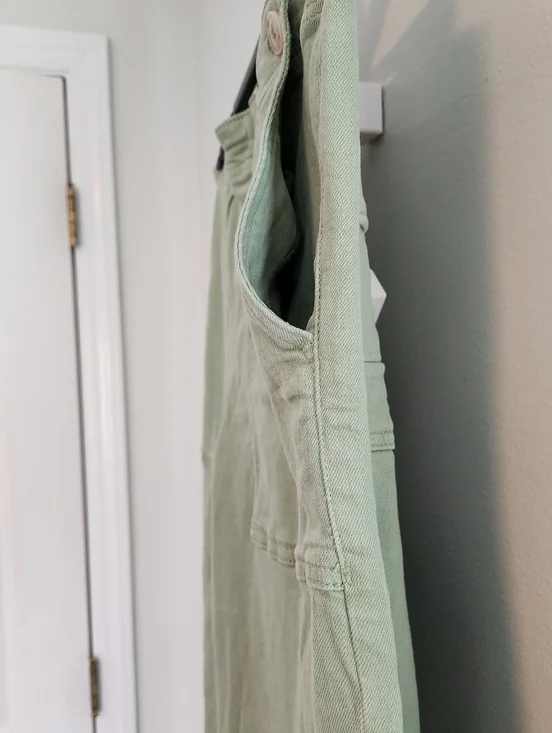 Pilcro Anthropilogie Kit High-Rise Wide-Leg Utility Trousers Sage Green 32 Tall - Picture 6 of 16